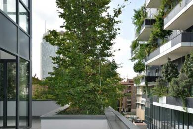 Il Bosco Verticale visto dal drone