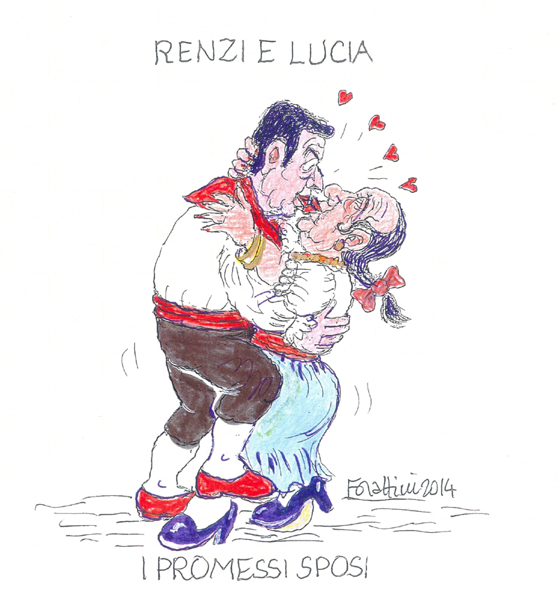 Forattini e il libro su Renzi-Pinocchio. Affari lo presenta
