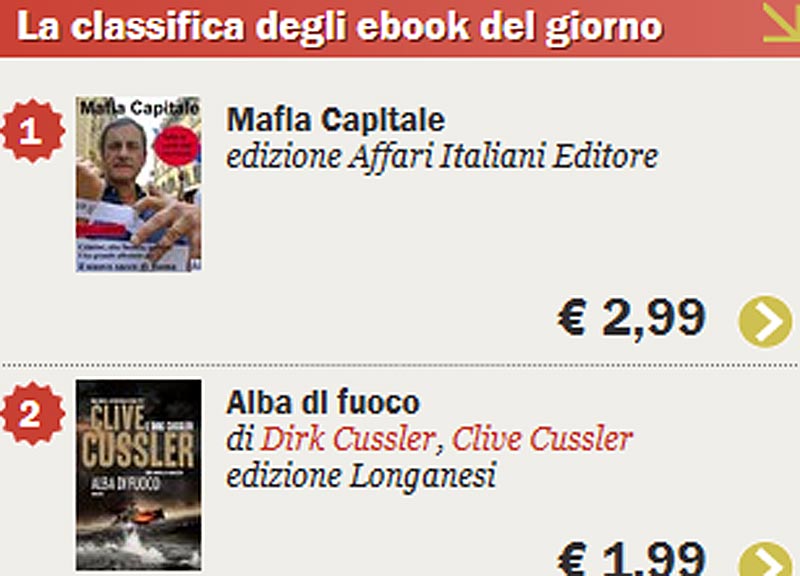 Mafia Capitale, l’ebook di Affari al primo posto dei libri più venduti Mafia Capitale, l’ebook di Affari al primo posto dei libri più venduti
