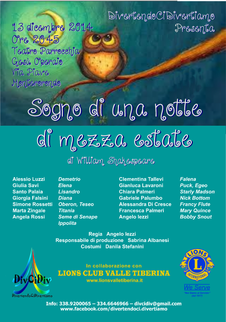 “Sogno di una notte di Mezza Estate” a teatro