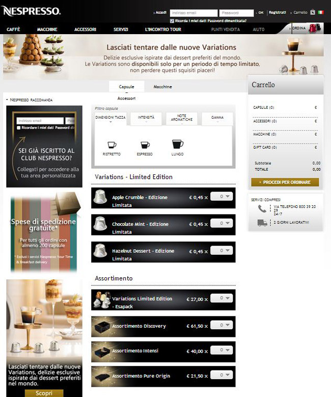 Nespresso miglior sitoweb, secondo MetrixLab Nespresso miglior sitoweb, secondo MetrixLab