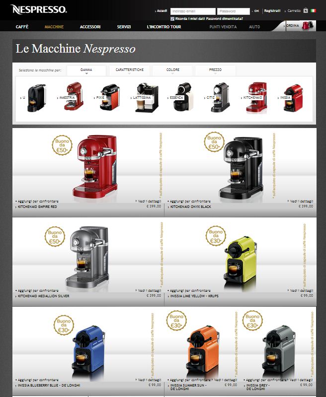 Nespresso miglior sitoweb, secondo MetrixLab Nespresso miglior sitoweb, secondo MetrixLab