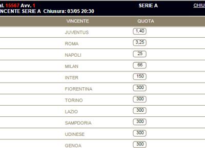 bookmaker snai scudetto