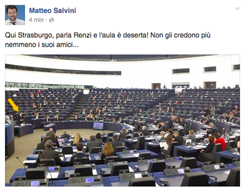 Semestre italiano, discorso di chiusura di Renzi. Ma l’Aula è vuota Semestre italiano, discorso di chiusura di Renzi. Ma l’Aula è vuota