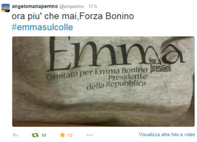 Corsa al Quirinale: “Ora più che mai forza Bonino, #emmasulcolle”