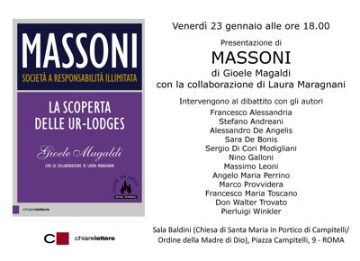 LOCANDINA MASSONI PRESENTAZIONE ROMA 23 GENNAIO 2015 VERSIONE DEFINITIVA LOCANDINA MASSONI PRESENTAZIONE ROMA 23 GENNAIO 2015 VERSIONE DEFINITIVA