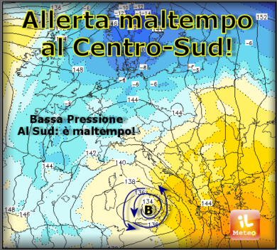 Maltempo, allerta in SIcilia e al Centro Sud
