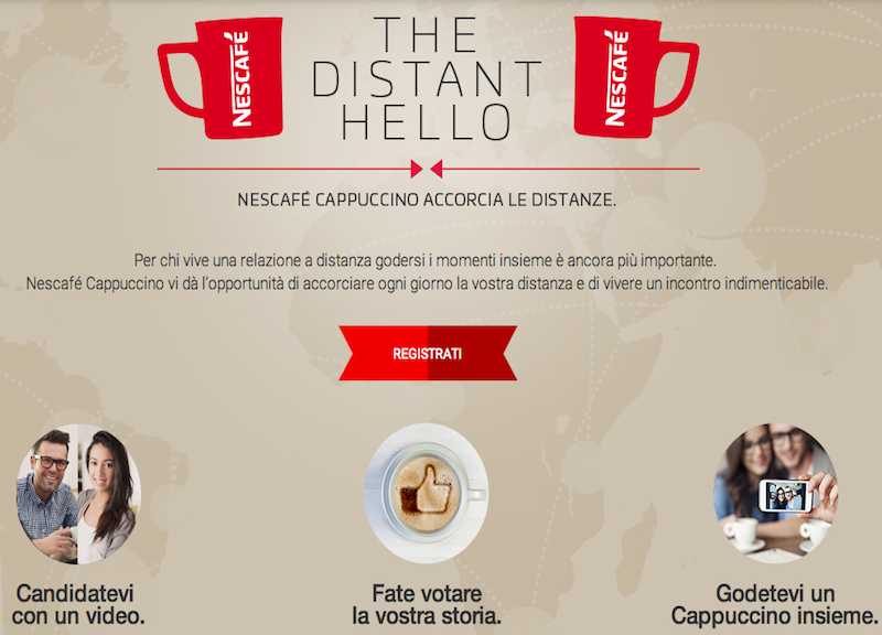 The distant hello: Nescafé unisce le coppie a distanza The distant hello: Nescafé unisce le coppie a distanza