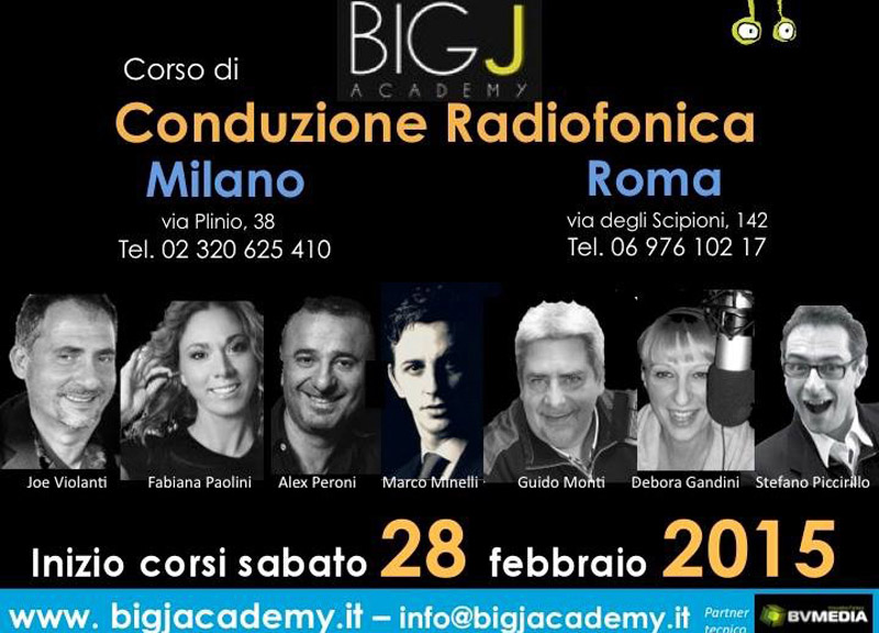 Big J Academy, nuova scuola per chi vuole lavorare in tv e radio Big J Academy, nuova scuola per chi vuole lavorare in tv e radio