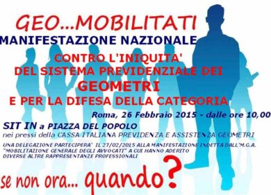 “Strangolati dai contributi previdenziali”: i geometri italiani scendono in piazza