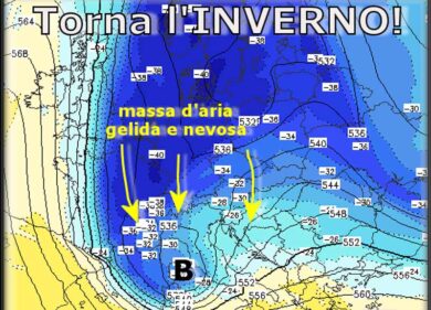Meteo, le previsioni: torna l’inverno con gelo e neve. La mappa