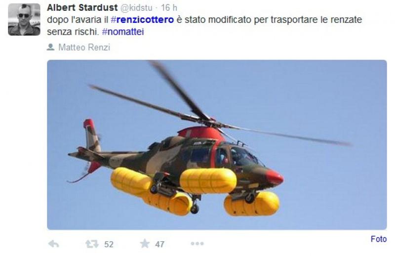 “Renzicottero”, si scatena l’ironia sui social “Renzicottero”, si scatena l’ironia sui social