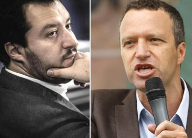 Tosi colpisce in testa Salvini, Salvini botta in testa da Tosi Lega