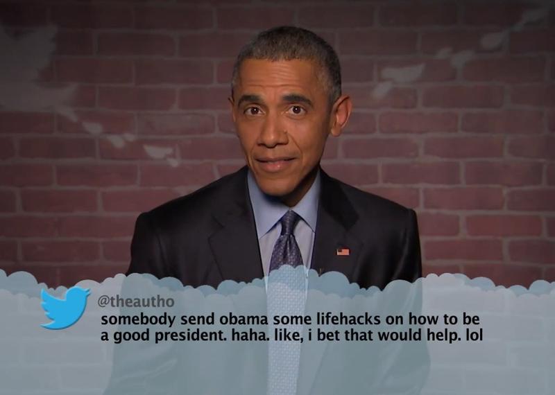 Obama, presidente autoironico legge tweet cattivi su di sé Obama, presidente autoironico legge tweet cattivi su di sé