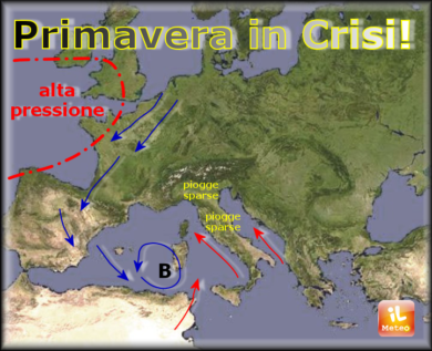 Previsioni meteo, primavera in crisi e tanta pioggia