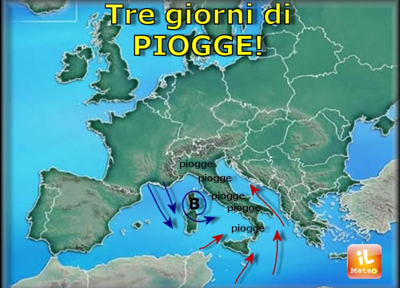Previsioni meteo, Italia sott’acqua per tre giorni Previsioni meteo, Italia sott’acqua per tre giorni