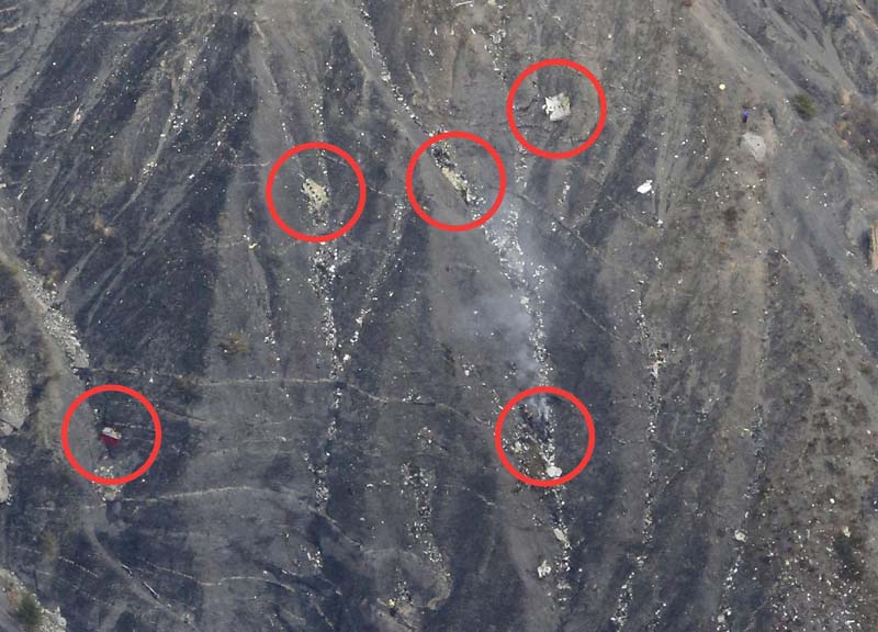 Airbus Germanwings lupi sui corpi. Cadaveri attaccati dai lupi. Foto!