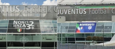 Juventus Stadium, Figc copre i 32 scudetti. Tifosi bianconeri furiosi