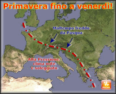 Previsioni meteo, Pasqua rovinata da pioggia e aria fredda