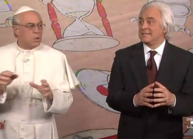 Crozza, buona Pasqua con Berlusconi, Renzi e il Papa Crozza, buona Pasqua con Berlusconi, Renzi e il Papa