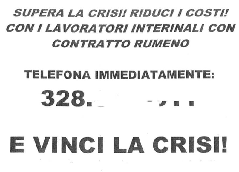 Galleria foto 'Lavori interinali con le regole romene. Le agenzie ora intermediano lo schiavismo del 2015' - foto 1