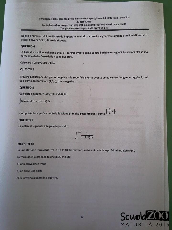 Esami di maturità, simulata la prova di matematica allo scientifico Esami di maturità, simulata la prova di matematica allo scientifico