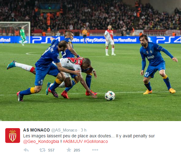 Juventus, veleno del Monaco: “C’era il rigore su Kondogbia” Juventus, veleno del Monaco: “C’era il rigore su Kondogbia”