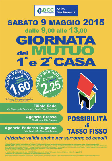 Alla Bcc di Sesto San Giovanni arriva la “Giornata del Mutuo”
