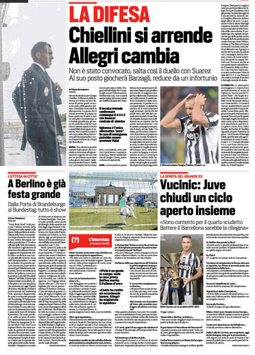 Juventus-Barcellona, il Milan di Mihajlovic: i giornali del 5 giugno