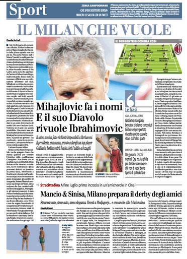 Juventus-Barcellona, il Milan di Mihajlovic: i giornali del 5 giugno Juventus-Barcellona, il Milan di Mihajlovic: i giornali del 5 giugno