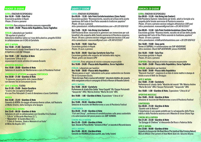 Posidonia Festival torna a Carloforte dal 26 al 28 giugno