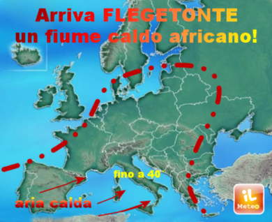 Previsioni meteo, arriva Flegetonte. Temperature a 40°