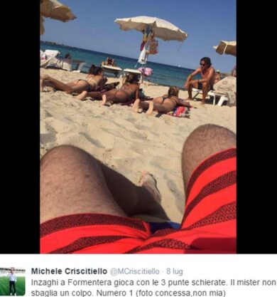 Inzaghi con le 3 punte a Formentera. E Pirlo con Valentina Baldini…