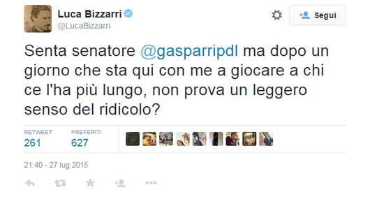 Luca Bizzarri vs Gasparri: su Twitter va in scena uno show
