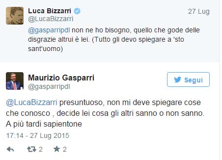 Luca Bizzarri vs Gasparri: su Twitter va in scena uno show