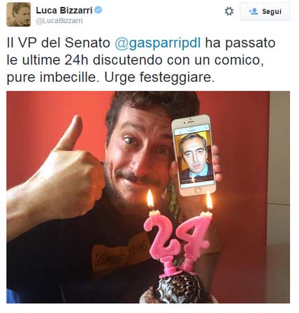 Luca Bizzarri vs Gasparri: su Twitter va in scena uno show