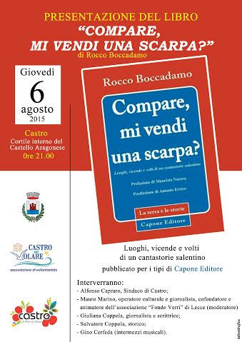 Rocco Boccadamo a Castro con “Compare, mi vendi una scarpa?”