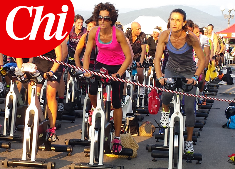 Agnese Renzi versione fitness, pedala per la salute. FOTO