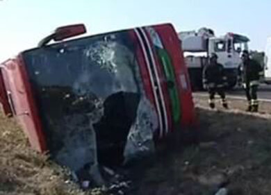 Si ribalta un pullman sull’A1 a Ceprano: quindici feriti
