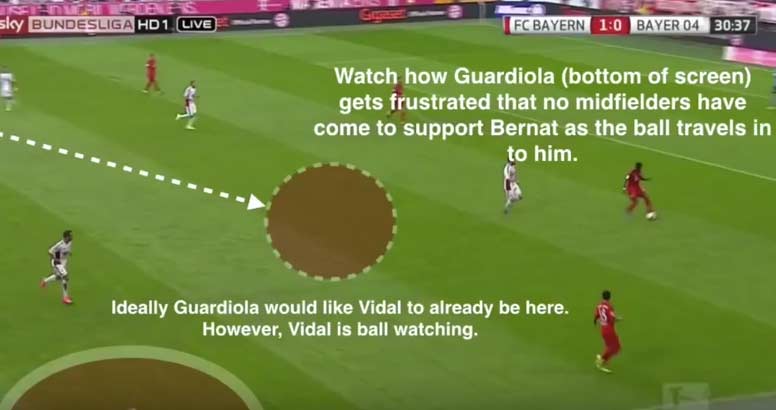 Bayern Monaco, Pep Guardiola si arrabbia con Vidal. Video Bayern Monaco, Pep Guardiola si arrabbia con Vidal. Video