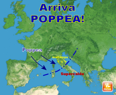 Maltempo, al Nord arriva il ciclone Poppea