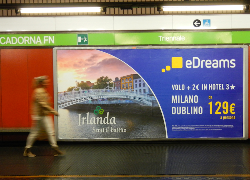 Offerte voli Dublino: eDreams veste d’Irlanda le stazioni Metro di Milano Offerte voli Dublino: eDreams veste d’Irlanda le stazioni Metro di Milano