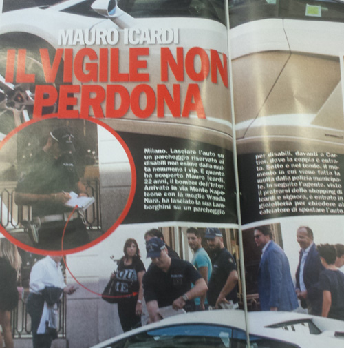 Icardi, parcheggio in zona disabili: il vigile non perdona lui e Wanda Icardi, parcheggio in zona disabili: il vigile non perdona lui e Wanda