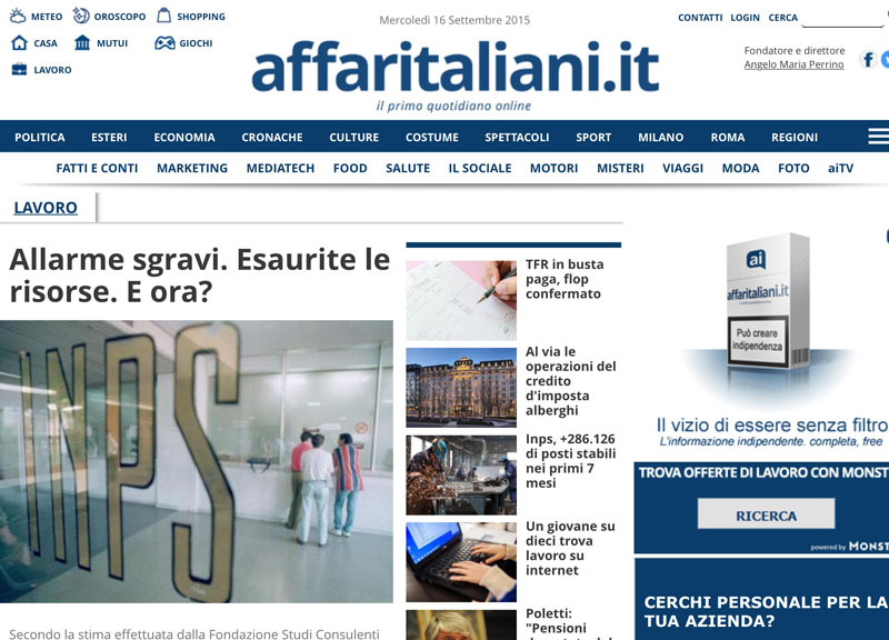 Affaritaliani.it lancia la nuova sezione “Lavoro” Affaritaliani.it lancia la nuova sezione “Lavoro”