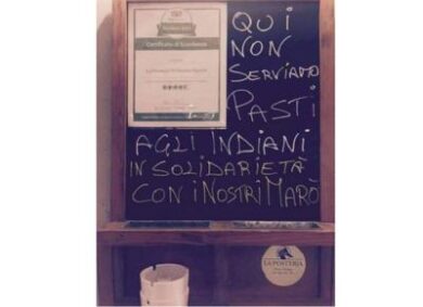 Il ristorante milanese: “Non serviamo gli indiani per solidarietà ai marò”