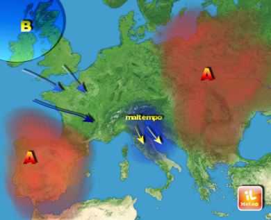Previsioni meteo, nubifragi e neve a bassa quota