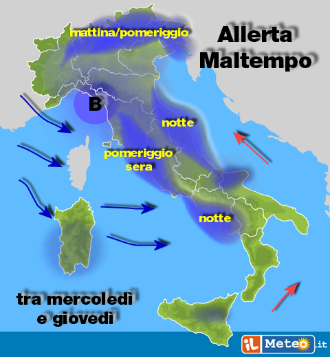 Previsioni meteo, allerta maltempo in 12 Regioni Previsioni meteo, allerta maltempo in 12 Regioni