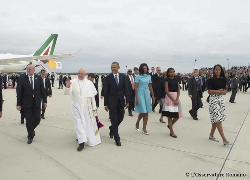 Papa Francesco è alla Casa Bianca. “Sono qui come figlio di emigranti” Papa Francesco è alla Casa Bianca. “Sono qui come figlio di emigranti”