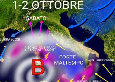 Previsioni meteo, in arrivo un ciclone mediterraneo. Rischio nubifragi e alluvioni