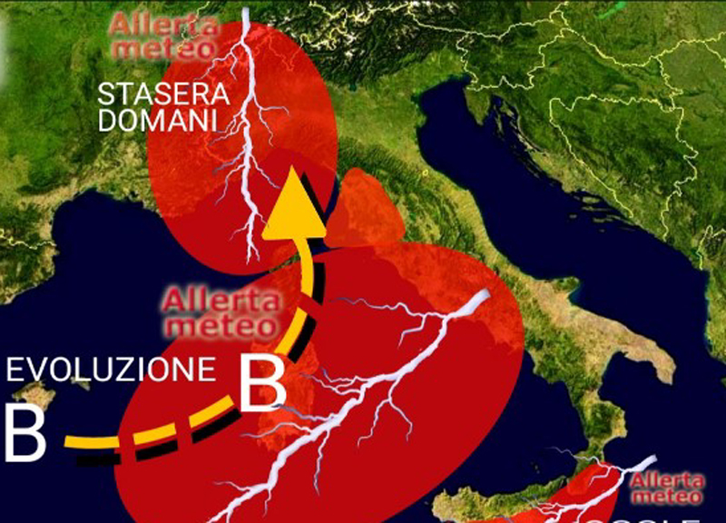 Il ciclone mediterraneo si abbatte su 5 regioni. La mappa Il ciclone mediterraneo si abbatte su 5 regioni. La mappa